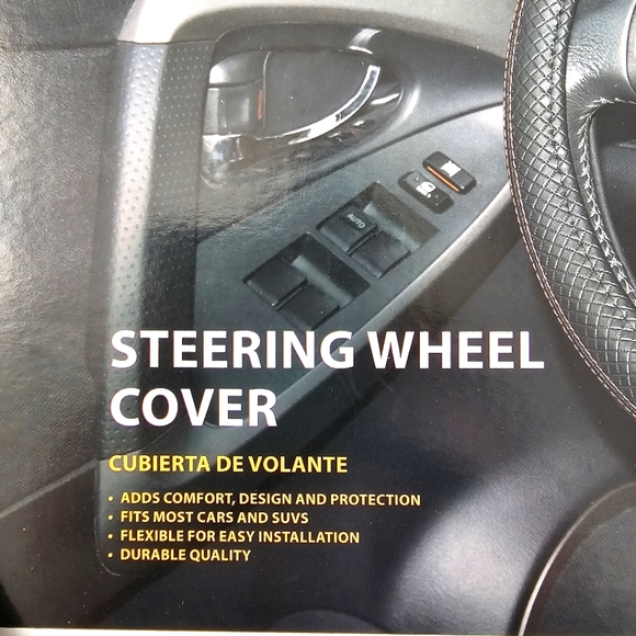 Steering Wheel Cover Auto XS Car Accessories Durable Quality Fits Most Cars SUVS - Picture 8 of 9